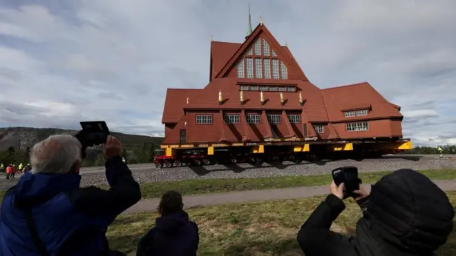 The operation to move the church got under way early on Tuesday