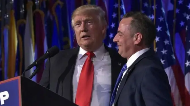 Reince Priebus alionekana na Donald Trump usiku wa siku ya uchaguzi