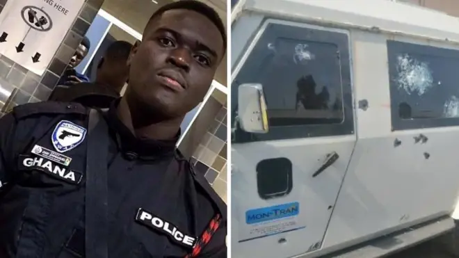 Policeman and bulion van