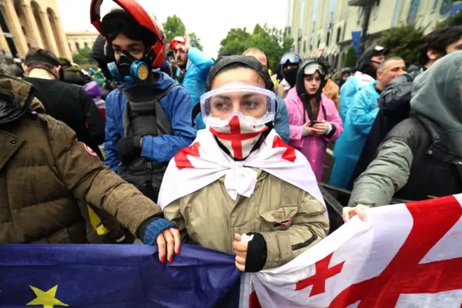 Gürcistan protesto