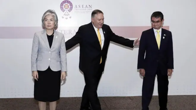 지난 2일 태국에서 열린 한·미·일 외교장관 회의