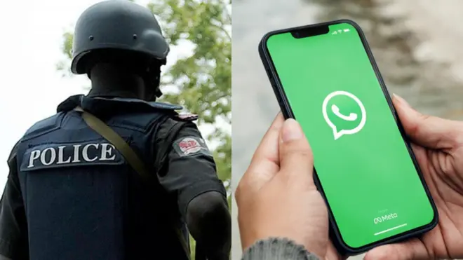 Aworan ọlọpaa ati foonu