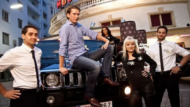 "Чорний — це круто": Себастіан Курц (на капоті, в центрі), виборча кампанія 2011 року