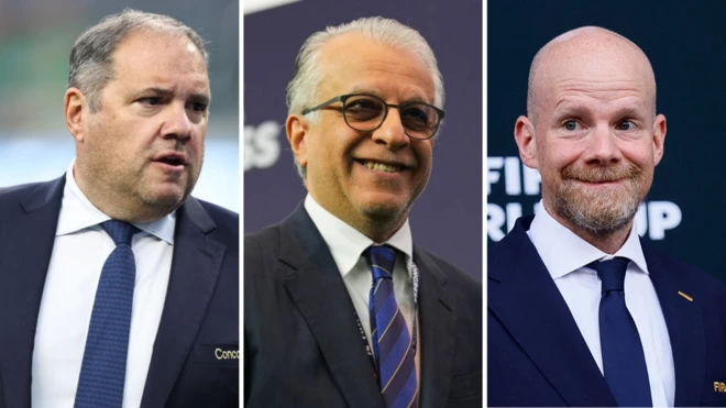 Victor Montagliani, Sheikh Salman bin Ebrahim Al Khalifa and Mattias Grafstrom