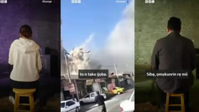 Aworan obinrin kan ibugbamu ni igbro Iran ati aworan ọkunrin kan