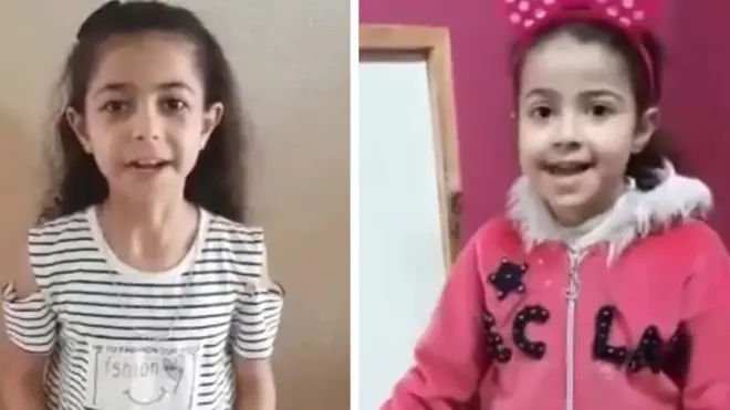 اتوار کے روز نو سالہ یارا (بائیں) اور پانچ سالہ رولا (دائیں) خاندان کے کئی افراد کے ہمراہ ہلاک ہوگئیں