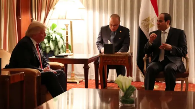 الرئيس السيسي التقى ترامب خلال زيارته نيويورك في سبتمبر/أيلول