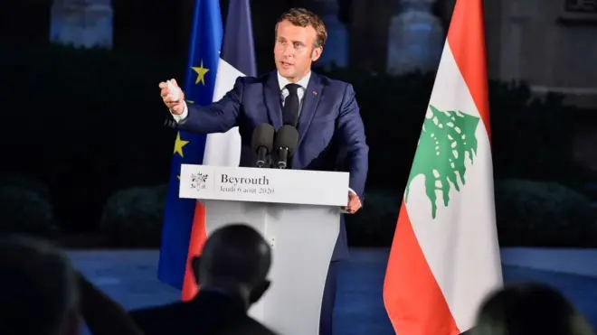 ماكرون في بيروت أمس