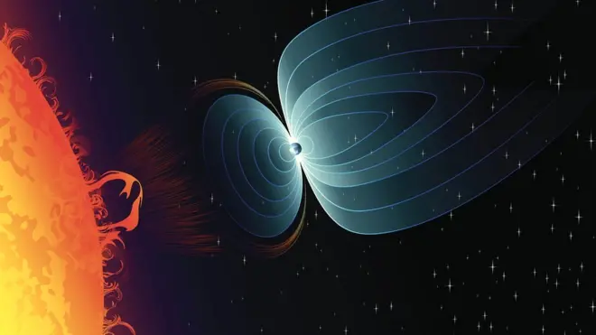 El campo magnético es lo que nos defiende de la radiación del viento solar.