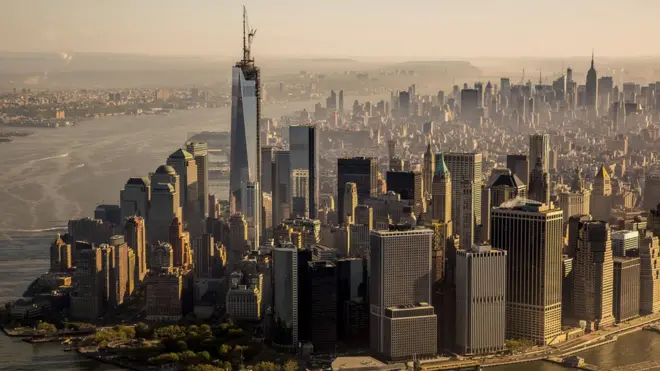 ตึกสูงในเกาะแมนฮัตตัน