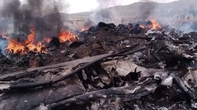 አውሮፕላን ሲቃጠል