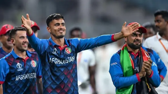 అఫ్గాన్ క్రికెటర్ల సంబరం 