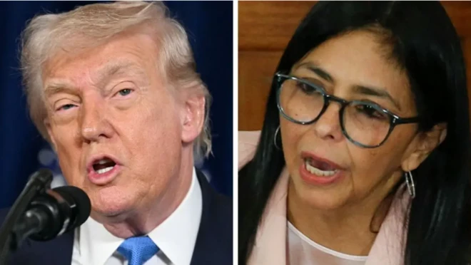 Donald Trump na Delcy Rodríguez