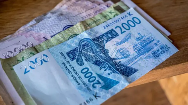 Picture of some CFA Francs notes