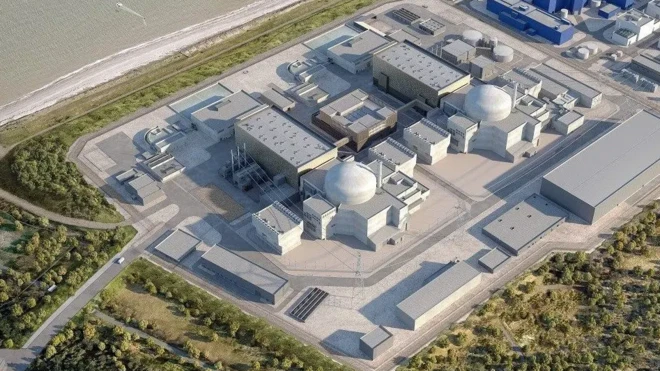 تصویرسازی از بالا، تاسیسات یک نیروگاه‌ هسته‌ای