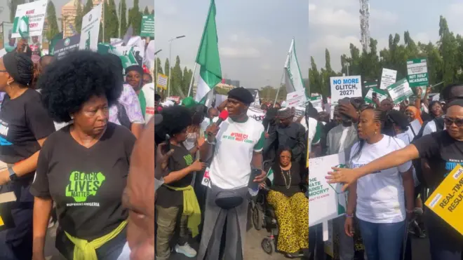 Awọn olufẹhonuhan pẹju siwaju ile igbimọ aṣofin agba niluu Abuja