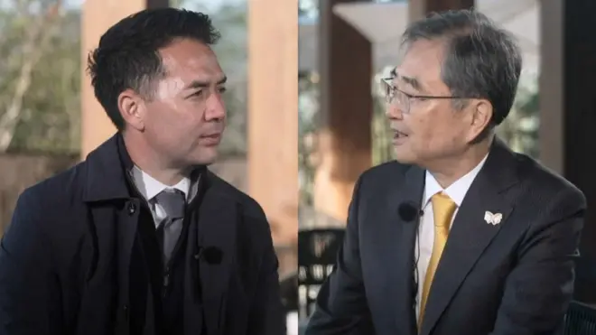 스티브 라이 BBC 수석 프레젠터와 조현 한국 외교부 장관