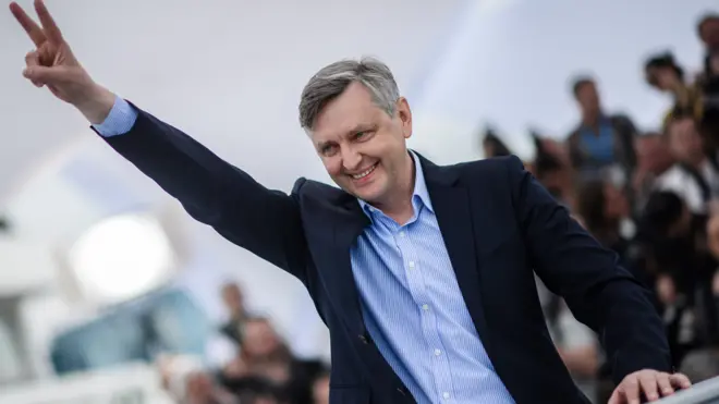 Сергій Лозниця під час представлення фільму "Донбас" у Каннах