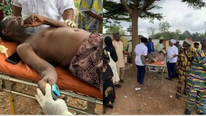 Aworan ọkan lara awọn oṣiṣẹfẹyinti to daku naa