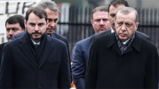 اردوغان اپنے داماد برات کے ساتھ