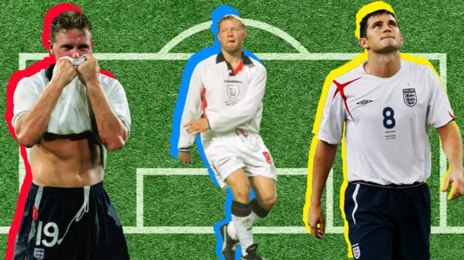 Paul Gascoigne in 1990, David Batty in 1998 and Frank Lampard in 2006