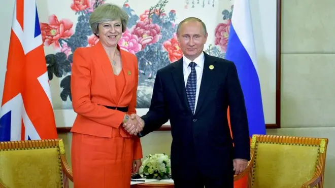 May dan Putin terakhir kali berjumpa dalam pertemuan formal di ajang G20, September 2017.