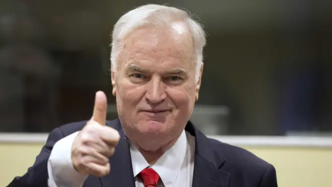 Ратко Младић у судници Међународног кривичног суда за Југославију 2017. године