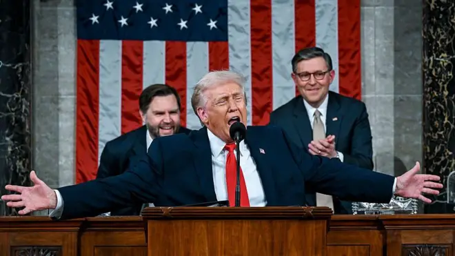 Trump durante el discurso