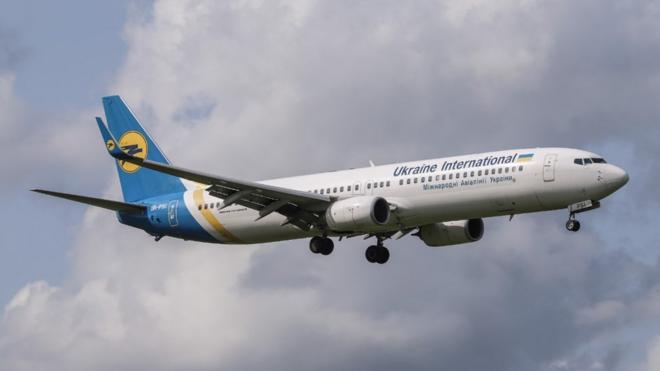 The Ukraine International Airlines plane