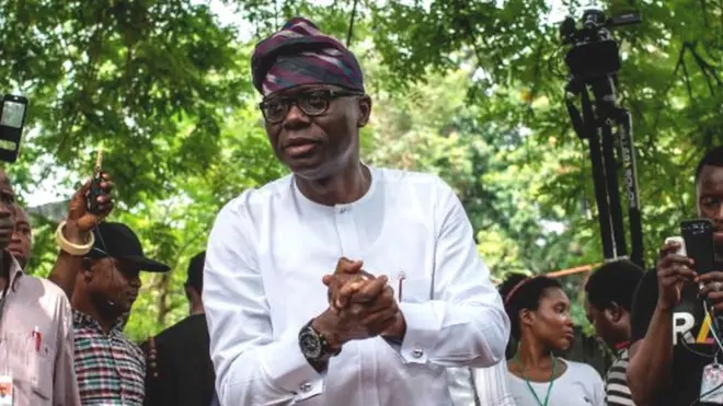 Babajide Sanwo-Olu during im campaign