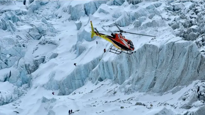सगरमाथा क्षेत्रमा हेलिकप्टर