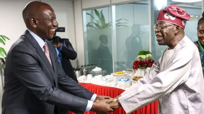 Aarẹ William Ruto ati Aarẹ Nigeria Bola Ahmed Tinubu 