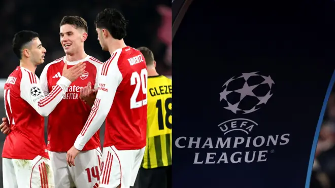 Awọn agbabọọlu Arsenal n dawọọ goolu ti wọn gba sawọn ikọ agbabọọlu Kairat Almaty ninu idije Champions League