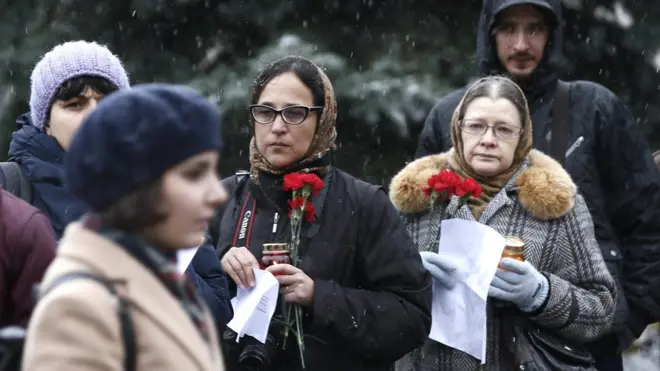 29 октября 2016 года во время акции "Возвращение имен" у Соловецкого камня
