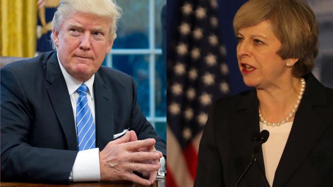 Donald Trump y Theresa May.
