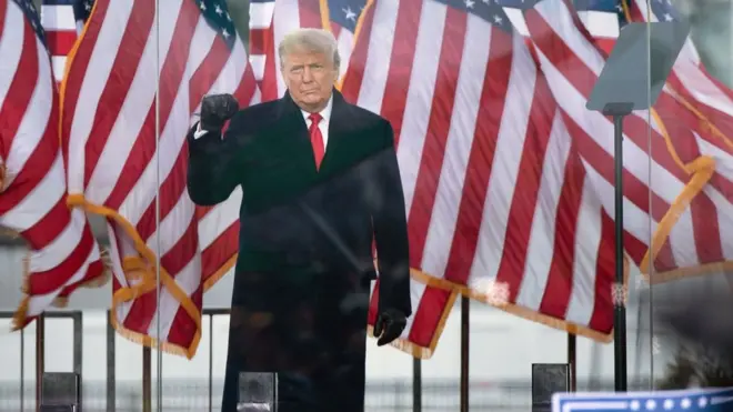 Then-president Donald Trump speaks to supporters from The Ellipse near the White House on January 6, 2021, in Washington, DC