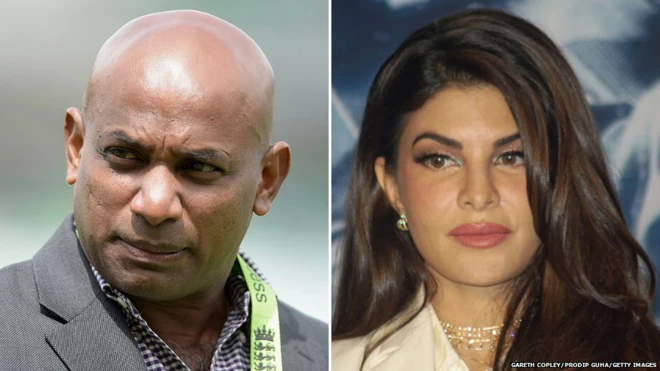 क्रिकेटर सनथ जयसूर्या और अभिनेत्री जैकलीन फर्नाडीस