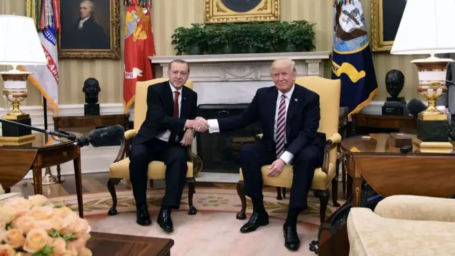 Cumhurbaşkanı Recep Tayyip Erdoğan'ın ABD Başkanı Donald Trump ile görüşmesi