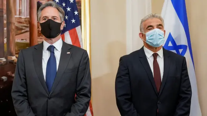 لاپید و بلینکن نخستین بار پس از تشکیل دولت جدید در اسراییل دیدار می کردند
