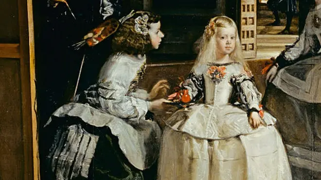 Infanta Margarita y una sirviente en el cuadro "Las Meninas".