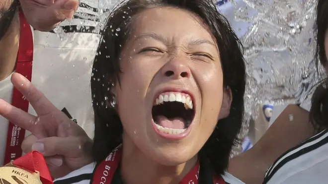 Chan en plena celebración