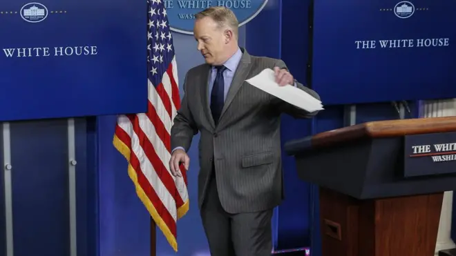 Шон Спайсер був речником Білого Дому від приходу до влади Дональда Трампа