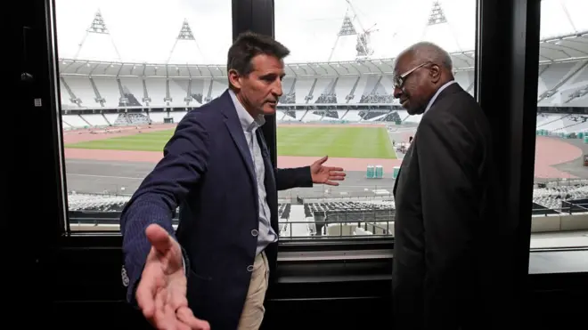 Sebastian Coe a succédé à Lamine Diack à la tête de l'IAAF.