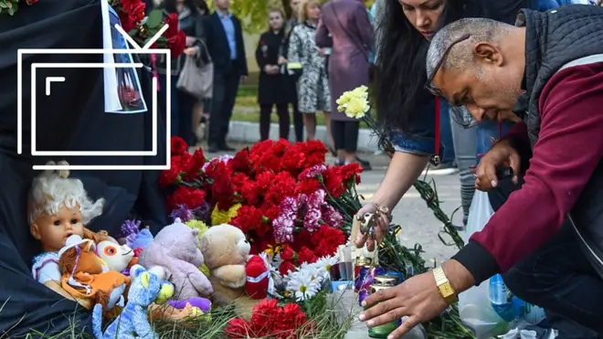 Импровизированный мемориал в Керчи