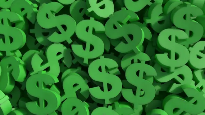 Signos de dólar de color verde