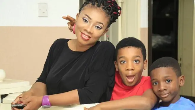 Chinemenma Umeseaka and two pikin