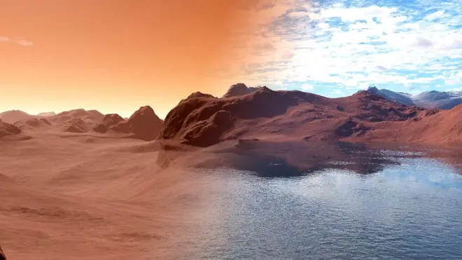 El agua desapareció por la reacción con las rocas.