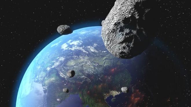 Asteroide cerca de la Tierra (ilustración)