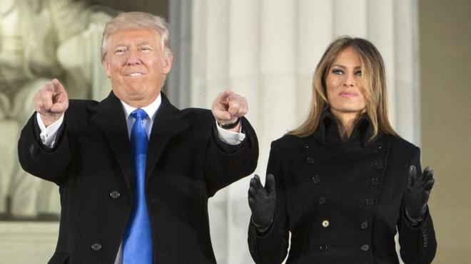 Donald Trump y su esposa
