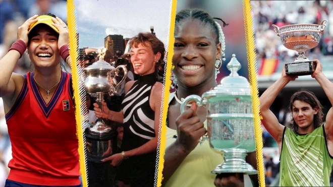 Emma Raducanu, Martina Hingis, Serena Williams, Rafael Nadal